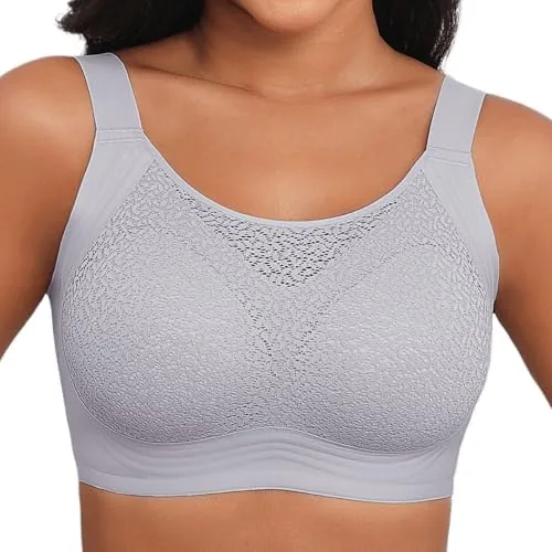 xcutting lace bras for women full coverage no underwire plus sizegrey 2xl